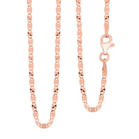 Italian Valentino Chain Necklace in 14K Rose Gold Over Sterling Silver 2.56 Grams 20 Inches