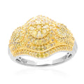 Yellow Diamond (IR) Ring in Platinum Over Sterling Silver (Size 6.0) 1.00 ctw - Sticky add to cart bar