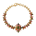 D'Joy Multi-Tourmaline 6.00 ctw Floral Harmony Bracelet in 18K Vermeil Yellow Gold Over Sterling Silver (6.50 In) - Sticky add to cart bar