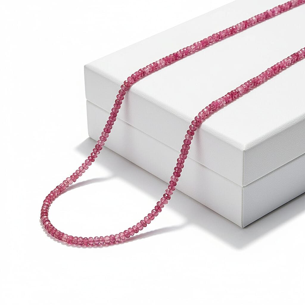 Luxoro AAA Morro Redondo Pink Tourmaline 37.35 ctw Beaded Graduated Necklace in 14K Yellow Gold 18-20 Inches