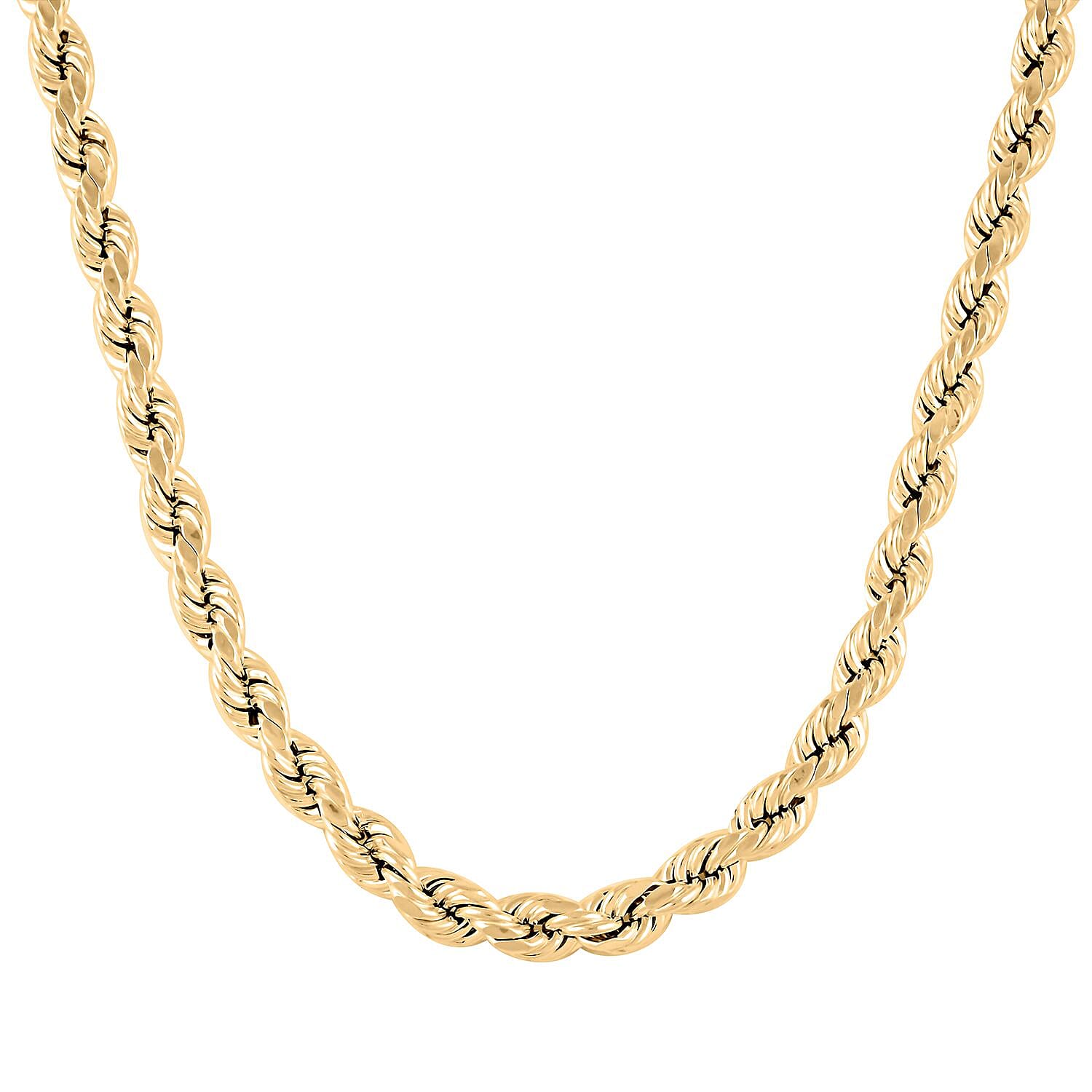 5mm Diamond-cut Rope Chain Necklace in 10K Yellow Gold 10.50 Grams 26 Inches