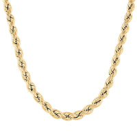5mm Diamond-cut Rope Chain Necklace in 10K Yellow Gold 10.50 Grams 26 Inches