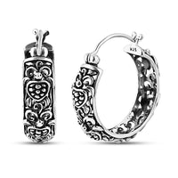 Bali Legacy Sterling Silver Turtle Hoop Earrings (7.70 g)