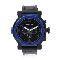 STRADA Japanese Movement Watch with Black Silicone Strap