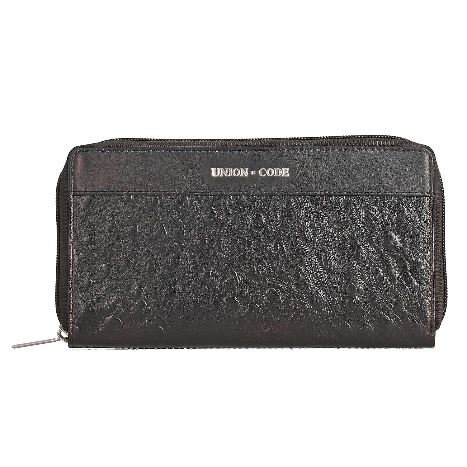UNION CODE -RFID Protected 100% Genuine Ostrich Embossed Leather Wallet