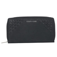 Genuine Leather Weaved Women's Continental Wallet, RFID Protected