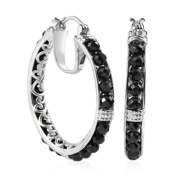 KARIS Multi Gemstone Hoop Earrings in Platinum Bond 15.85 ctw - Product card gallery slide 1 (10201651511609)