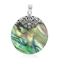 Abalone Shell Round Pendant in Sterling Silver - Sticky add to cart bar
