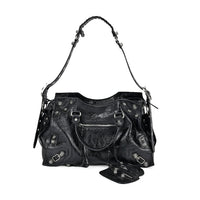 Italy Retro Noble Collection Black Genuine Leather Crossbody Bag (14.5"x6.7"x10.2") with Shoulder Strap