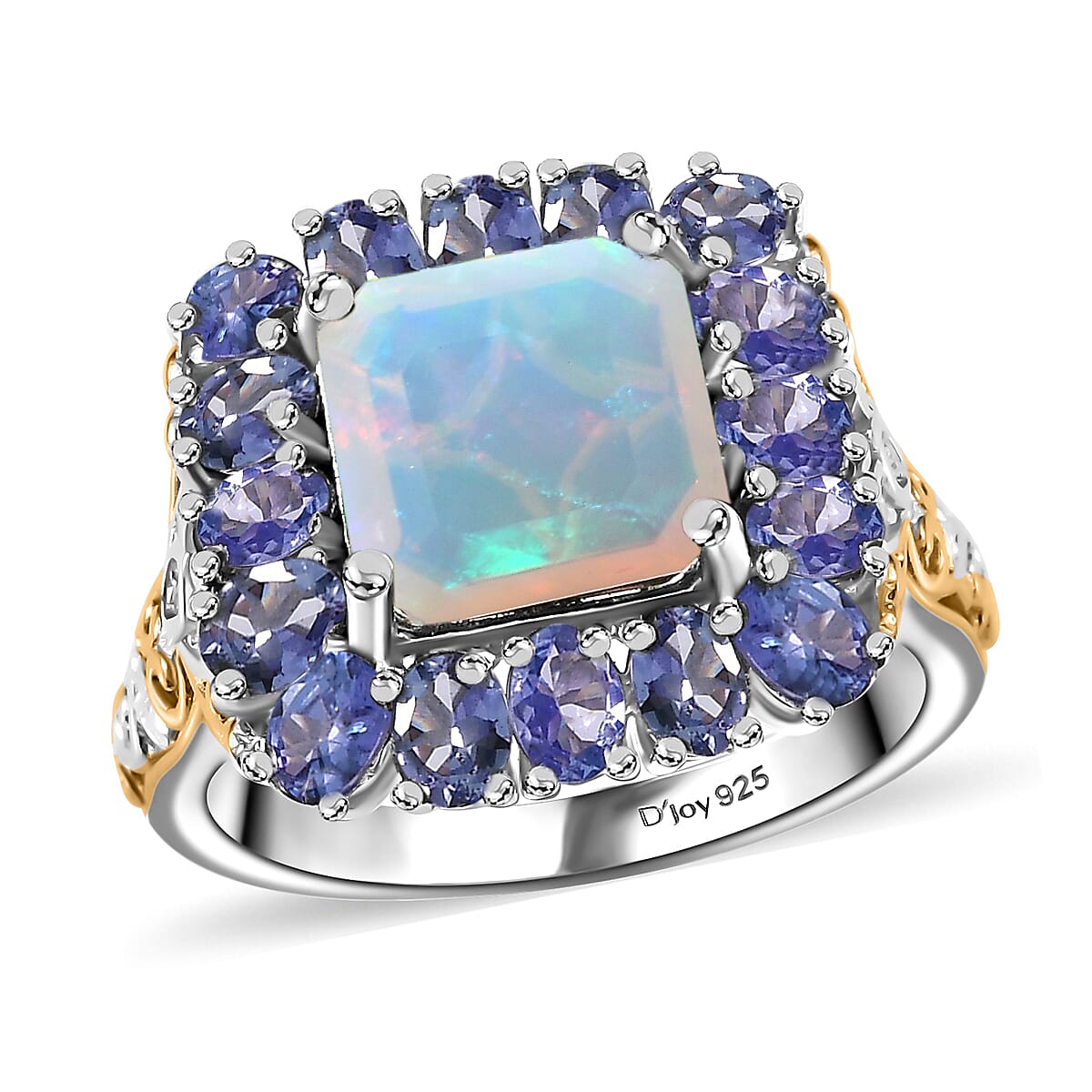 TLV Ethiopian Welo Opal, Multi Gemstone Ring in 18K Vermeil YG and Rhodium Over Sterling Silver (Size 10.0) 5.50 ctw