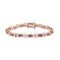 AAA Blush Tourmaline, Moissanite Eternal Love Bracelet in 18K Vermeil RG Over Sterling Silver (7.25 In) 8.80 ctw - Sticky add to cart bar