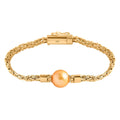 Bali Legacy South Sea Golden Pearl 11-12mm, Lab Grown Diamond Bracelet in 22K Vermeil YG Over Sterling Silver (7.25 In) - Sticky add to cart bar