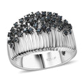 GP Italian Garden Collection Blue Diamond (IR) Ring in Rhodium Over Sterling Silver (Size 10.0) 0.50 ctw - Sticky add to cart bar