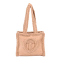 Brown Faux Fur Plush Fashionable Spacious Tote Bag (12.4"x4.7"x11.8") - Sticky add to cart bar