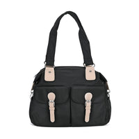Black Multi-Pocket Crossbody Bag (14.6"x5.5"x12.2") with Adjustable Shoulder Strap