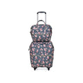 Set of 2 Travel Bags, Gray Flower Backpack with Wheel and Adjustable Handle (13.4"x7.7"x17") and Tote Bag (11.4"x5.9"x11.4") - Sticky add to cart bar