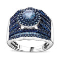 Doorbuster Blue Diamond (IR) Ring in Platinum Over Sterling Silver (Size 6.0) 2.00 ctw - Sticky add to cart bar