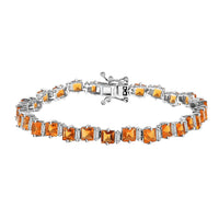Premium Betroka Blue Apatite and Moissanite 12.50 ctw Bracelet in Rhodium Over Sterling Silver (7.25 In)
