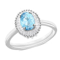 Luxoro Premium Mangoro Aquamarine and G-H I1 Diamond Ring in 14K White Gold (Size 10.0) 1.00 ctw - Sticky add to cart bar