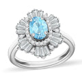 Luxoro Premium Mangoro Aquamarine and G-H I1 Diamond 1.60 ctw Ring in 14K White Gold (Size 10.0) - Sticky add to cart bar
