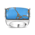 Karis Mojave Blue Turquoise 9.80 ctw Solitaire Ring in Platinum Bond - Sticky add to cart bar