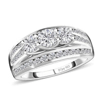 Moissanite Ring in 18K Vermeil YG Over Sterling Silver (Size 10.0) 1.65 ctw