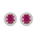 Luxoro 10K Yellow Gold AAA Montepuez Ruby, Diamond (I2) (0.22 cts) Earrings 2.40 ctw - Sticky add to cart bar