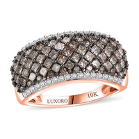 Doorbuster Luxoro 10K White Gold Red Diamond (IR), Diamond (I2) Ring (Size 10.0) 1.50 ctw