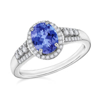 Luxoro Premium Tanzanite and G-H I1 Diamond Ring in 14K White Gold (Size 10.0) 2.36 ctw