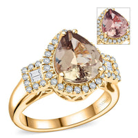 Certified & Appraised Luxoro 14K Yellow Gold AAA Turkizite, Diamond (G-H, I2) (0.44 cts) Ring (Size 7.0) (5.85 g) 3.15 ct