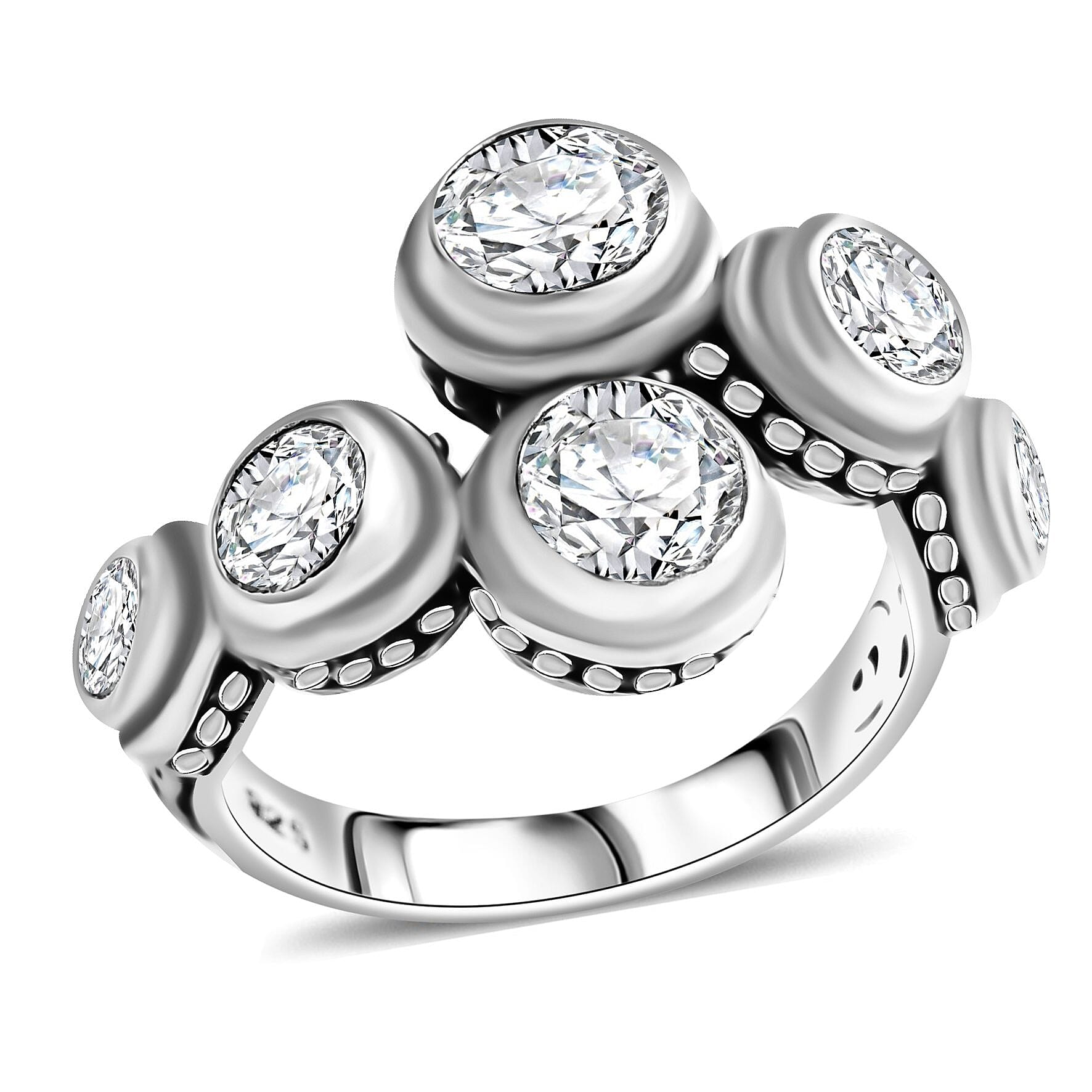 Doorbuster Bali Legacy Moissanite 3.00 ctw Ring in Sterling Silver (Size 10.0)
