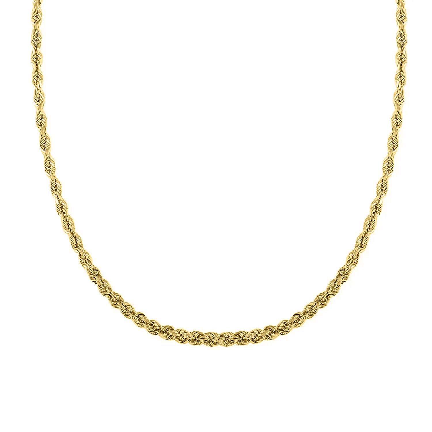 5mm Rope Chain Necklace in 10K Yellow Gold 20 Inches 8.8 Grams