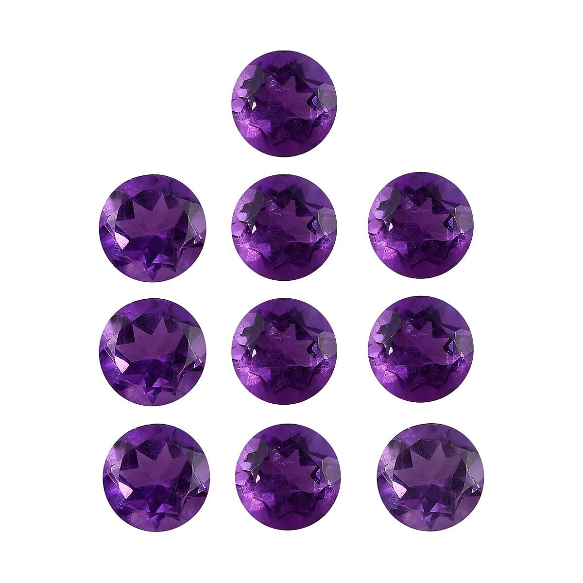 AA African Amethyst Set of 10 (Rnd 5 mm) 4.67 ctw Loose Gemstone