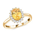 Certified & Appraised Luxoro 14K Yellow Gold AAA Madagascar Yellow Sapphire, Diamond (G-H, I2) (0.28 cts) Ring (Size 10.0) 2.15 ctw - Sticky add to cart bar