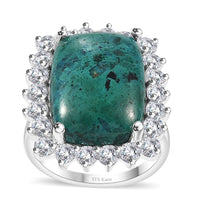 Karis Table Mountain Shadowkite, White Zircon Halo Ring in Platinum Bond (Size 10.0) (Del. in 10-12 Days) 15.85 ctw