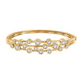 J Francis Embellished with Zirconia by Swarovski 8.70 ctw Bubbles Bangle Bracelet in 18K Vermeil Yellow Gold Over Sterling Silver (7.25 In) - Sticky add to cart bar