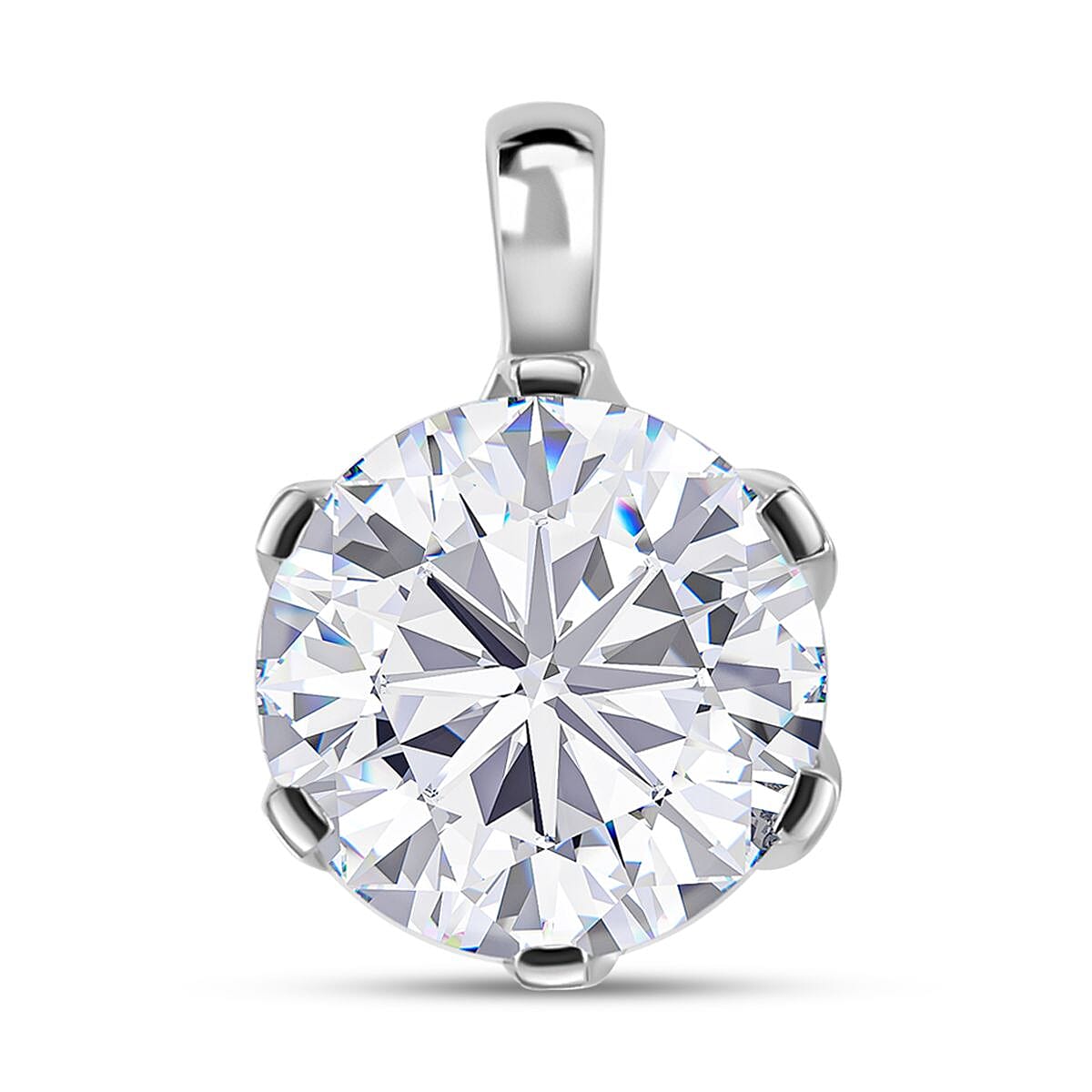J Francis Embellished with Zirconia by Swarovski 3.35 ctw Solitaire Pendant without Chain in 10K White Gold