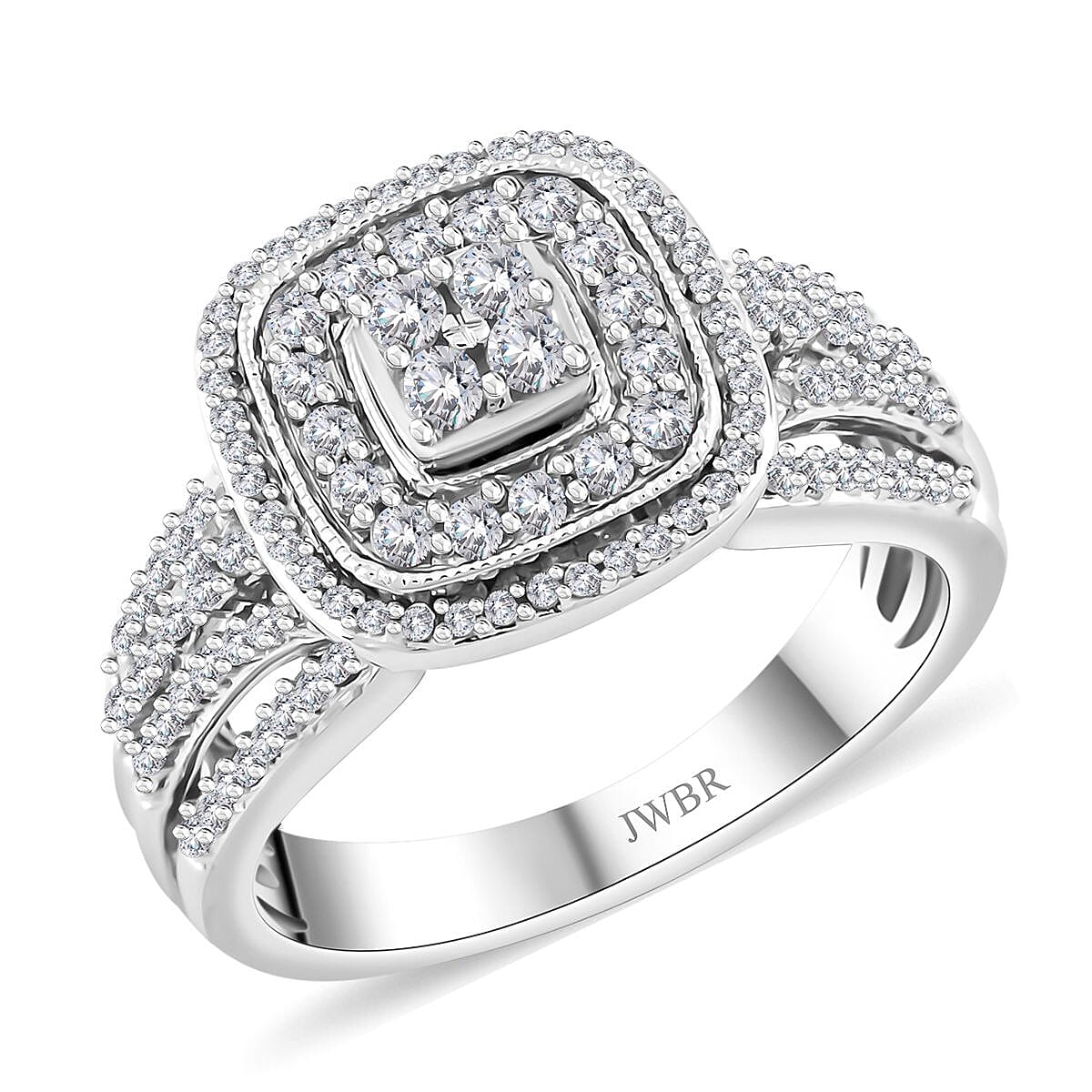 White Diamond 0.50 ctw Ring in Sterling Silver (Size 8.0)