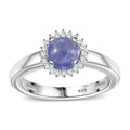 Tanzanite and Moissanite 1.70 ctw Ring in Sterling Silver (Size 11.5) - Sticky add to cart bar