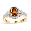 Golden Turkizite, Moissanite Ring in 18K Vermeil YG Over Sterling Silver (Size 8.0) 1.90 ctw - Sticky add to cart bar