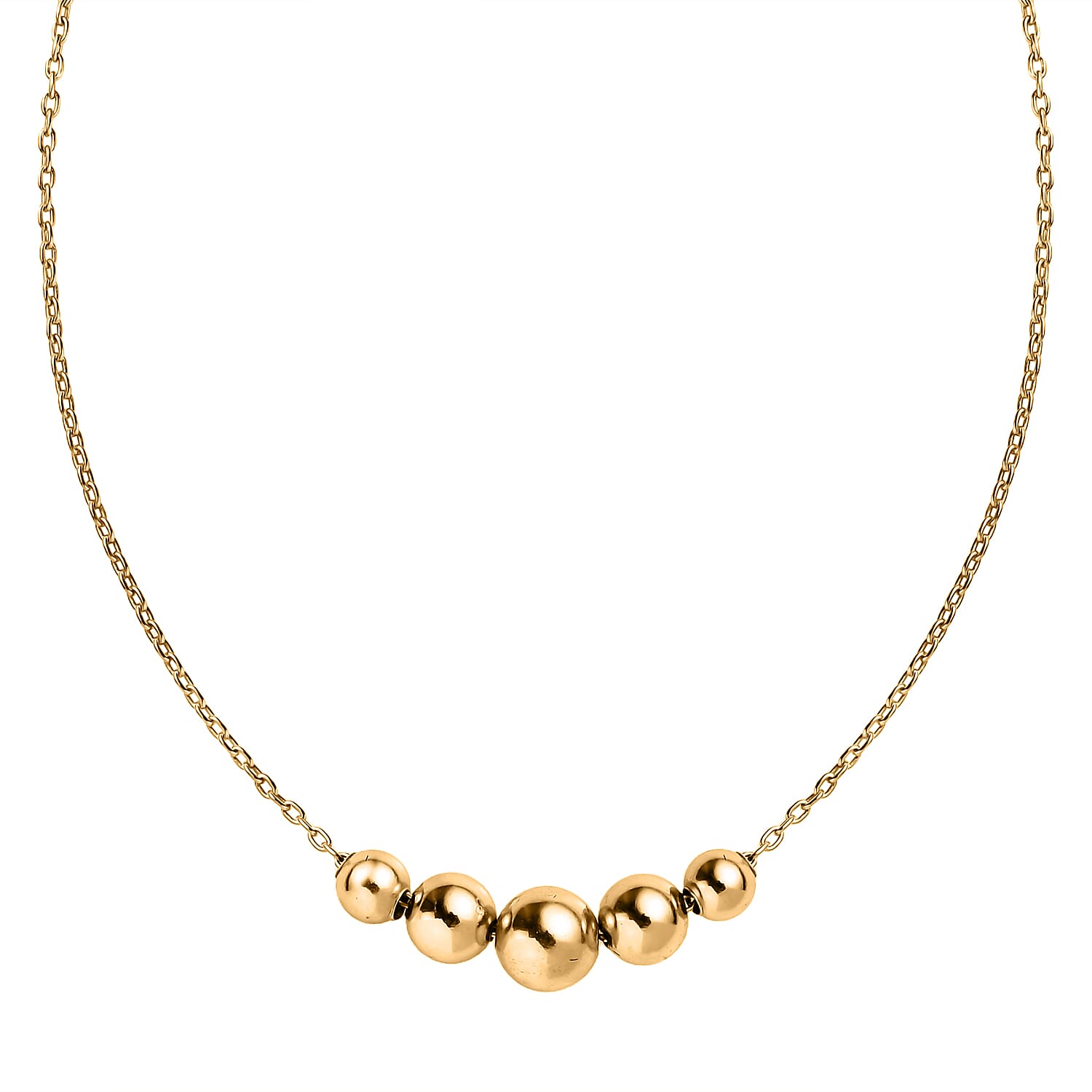Beaded Necklace in 14K Yellow Gold Over Sterling Silver 2.68 Grams 20 Inches