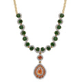 D'Joy Fanta Garnet and Multi Gemstone 10.15 ctw Flower Garland Necklace in 18K Vermeil Yellow Gold Over Sterling Silver 18-20 Inches - Sticky add to cart bar