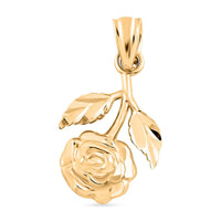 Inverted Rose Pendant in 10K Yellow Gold 0.80 Grams
