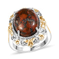 Karis Poppy Jasper 8.85 ctw Ring in 18K YG Plated and Platinum Bond (Size 10.0) - Sticky add to cart bar
