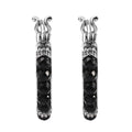 Australian Black Tourmaline 9.00 ctw Hoop Earrings in Stainless Steel - Sticky add to cart bar