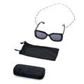 UV400 Polarized Sunglass with Chain and Storage Bag- Gun Silver - Sticky add to cart bar