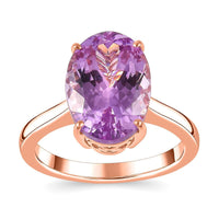 Luxoro 10K Rose Gold Premium Martha Rocha Kunzite Solitaire Ring (Size 10.0) 7.75 ctw