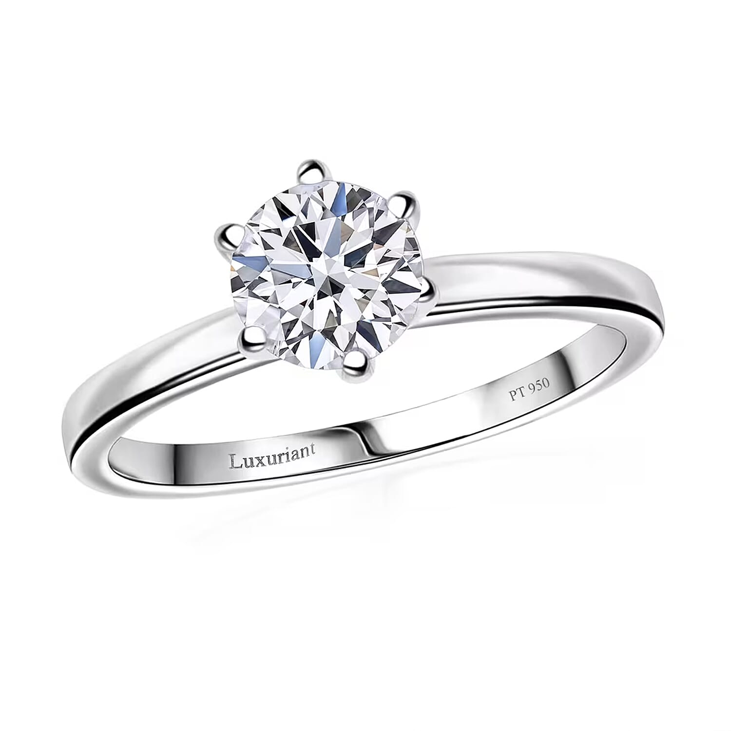 Luxuriant Lab Grown Diamond E-F VS 5.00 ctw Solitaire Ring in 950 Platinum (Size 6.0) 6.80 Grams