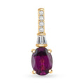 Certified & Appraised Luxoro AAA Radiant Ember Garnet and G-H I2 Diamond 1.55 ctw Pendant without Chain in 10K Yellow Gold - Sticky add to cart bar