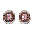 D'Joy Narsipatnam Pink Spinel, Brown and White Zircon Art Deco 0.85 ctw Earrings in 18K Vermeil Rose Gold Over Sterling Silver - Sticky add to cart bar